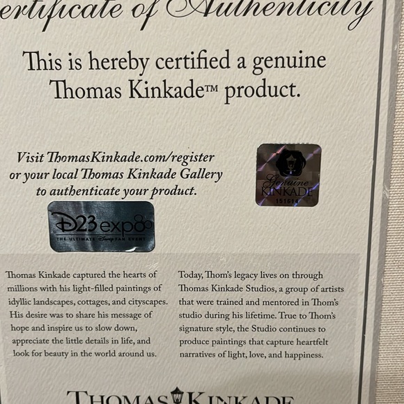 14”by 14” Snow White Discover by Thomas Kinkade signed by Disney artist - Picture 5 of 11